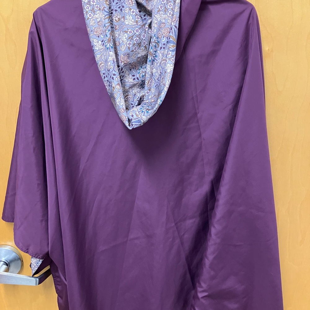 Purple Floral Reversible Rain Cape - Picture 2 of 3